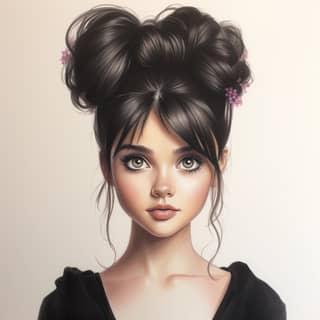 Dessin animé mignon et adorable selena gomez bébé fantaisie onirique surréalisme super mignon tendance sur artstation centré