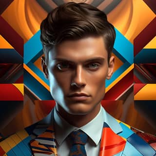 in the style of epic portraiture detailed perfection bryce 3d elegantly formal colorful costumes masculine photographically