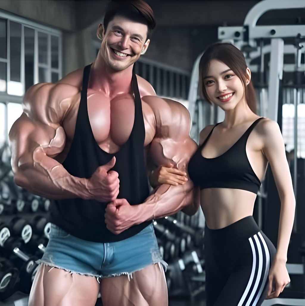 Hai bức tranh của một phụ nữ tại phòng tập gym.