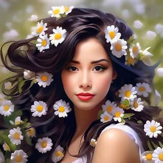 girl with flowers in her hair