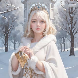 blonde woman in white dress holding a cup