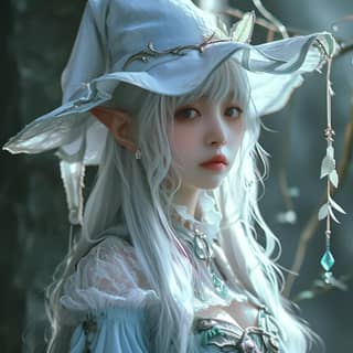 elf girl in a hat and dress