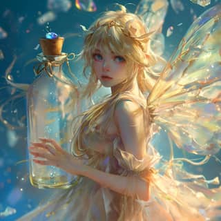 fairy holding a bottle of water