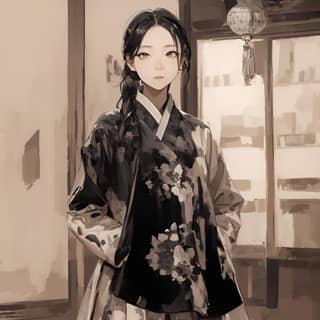 in traditional clothing