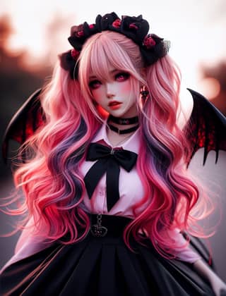 a doll with pink hair and wings