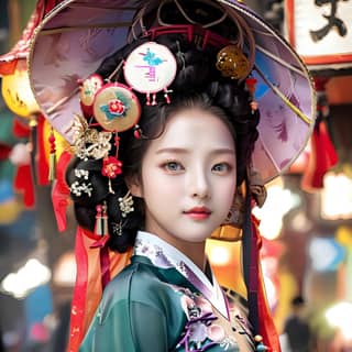 girl in traditional korean clothing