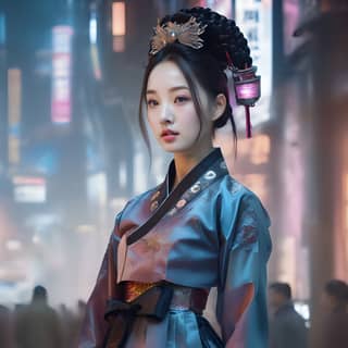 mulher em vestido tradicional chinês