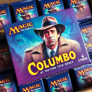 a box of cards with the words columbo on it