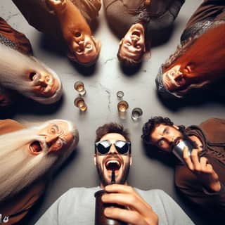 Un grupo de personas con barbas largas y gafas.