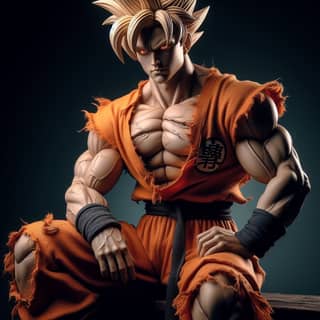 Figura di Goku di Dragon Ball Super.