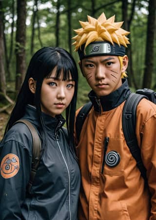 Cosplay de Naruto e Sasuke.