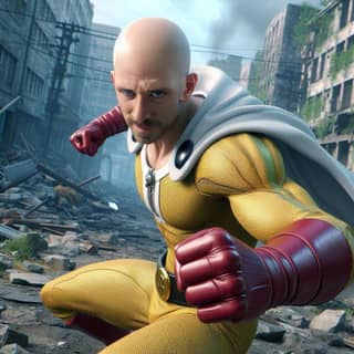 One Punch Man è un personaggio della serie 'One Punch Man'.