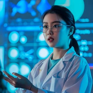 a female doctor is talking to a patient