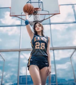 holding a basketball