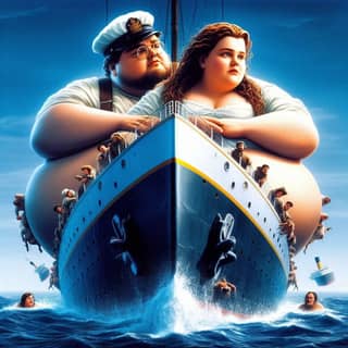 Das Filmplakat für Titanic zeigt zwei Personen auf der Rückseite eines Bootes.