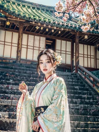 đẹp trong kimono truyền thống.