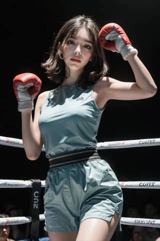 in boxing gear