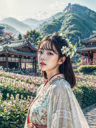 woman in traditional korean clothing