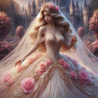 Princesse en robe de mariée.