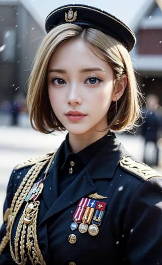 in military uniform