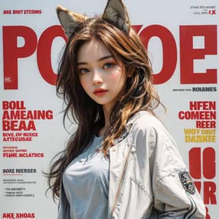 wearing a jacket and jeans on the cover of poge