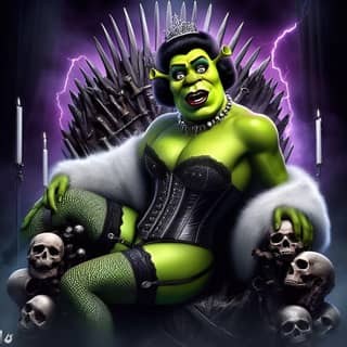 shrek on the iron throne