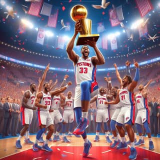 a basketball player holding up the trophy