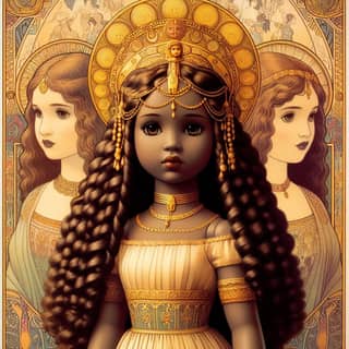 an illustration of a black girl with gold hair