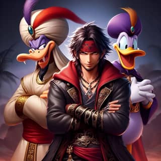 I tre personaggi del gioco Kingdom Hearts.