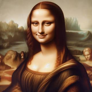 the mona lisa is shown in this painting