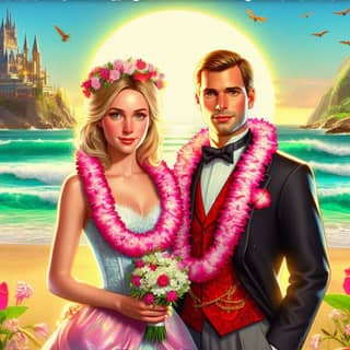 the cover of the game, the prince and princess of the island