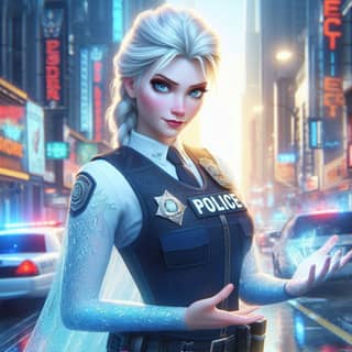 an animated character dressed as a police officer