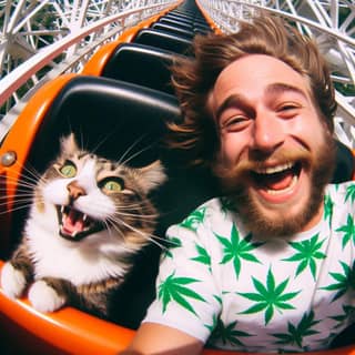 cat on a roller coaster