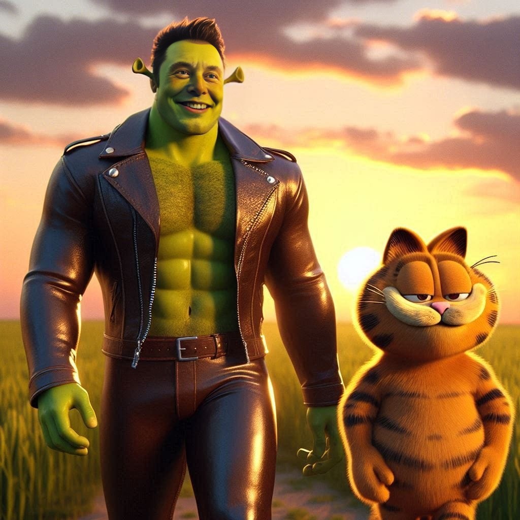 Shrek và Garfield là những nhân vật hoạt hình phổ biến.