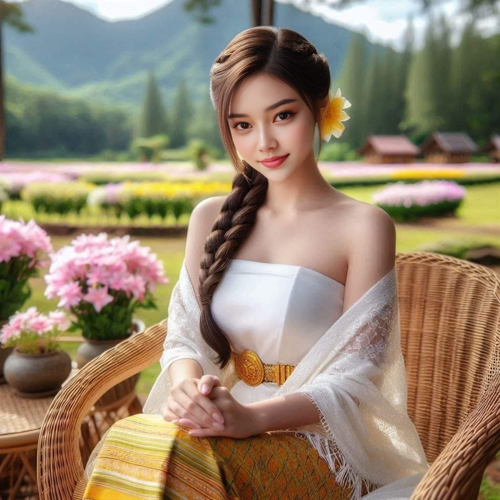 beautiful thai girl in traditional dress