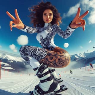 in a snowboarding outfit poses for a photo