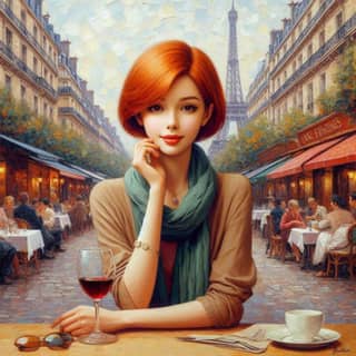 sitting at a table with wine