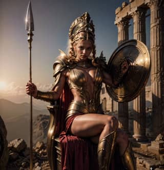 in armor sitting on a throne with a sword