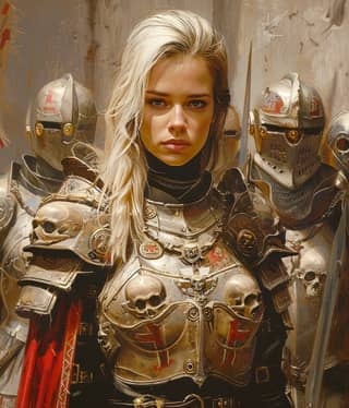in armor with a sword