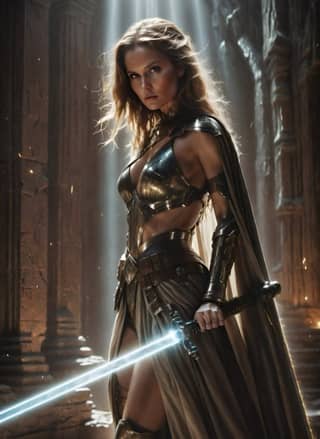 in armor with a sword