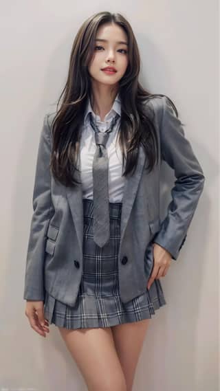 in a school uniform