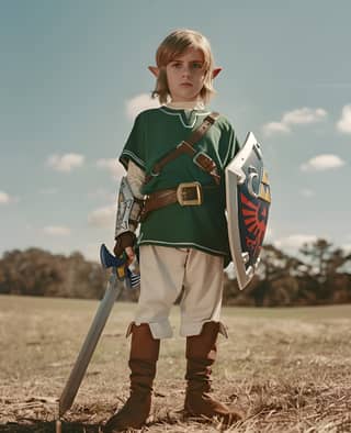 boy dressed as link from the legend of zelda