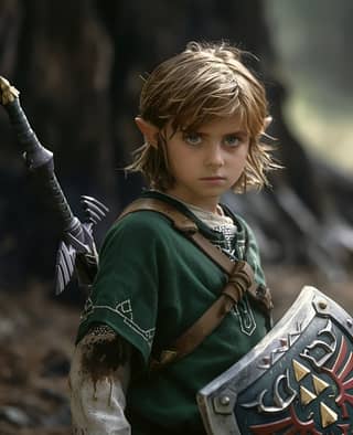 boy with a sword and shield