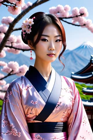 woman in a traditional japanese kimono