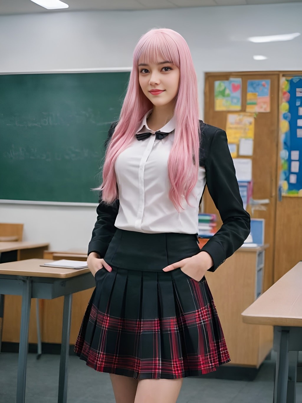 in a school uniform posing for a photo