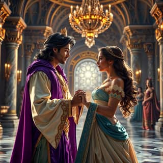 Le prince et la princesse dans Aladdin.