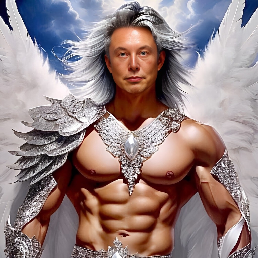 an image of with white hair and an angel wings