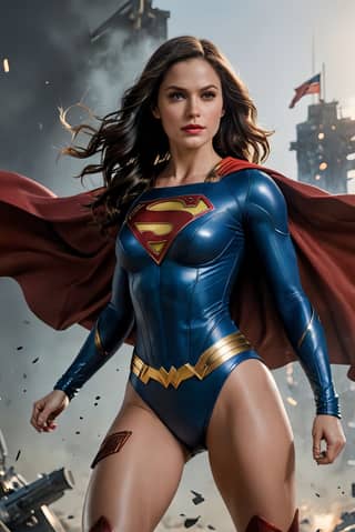 Supergirl è rappresentata in una posa d'azione.