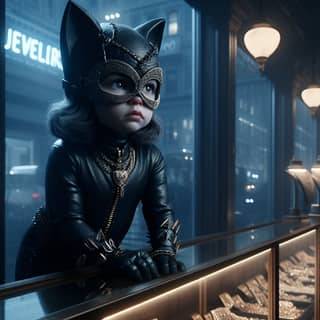 a catwoman in a store window