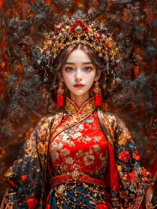 mulher vestindo um vestido oriental